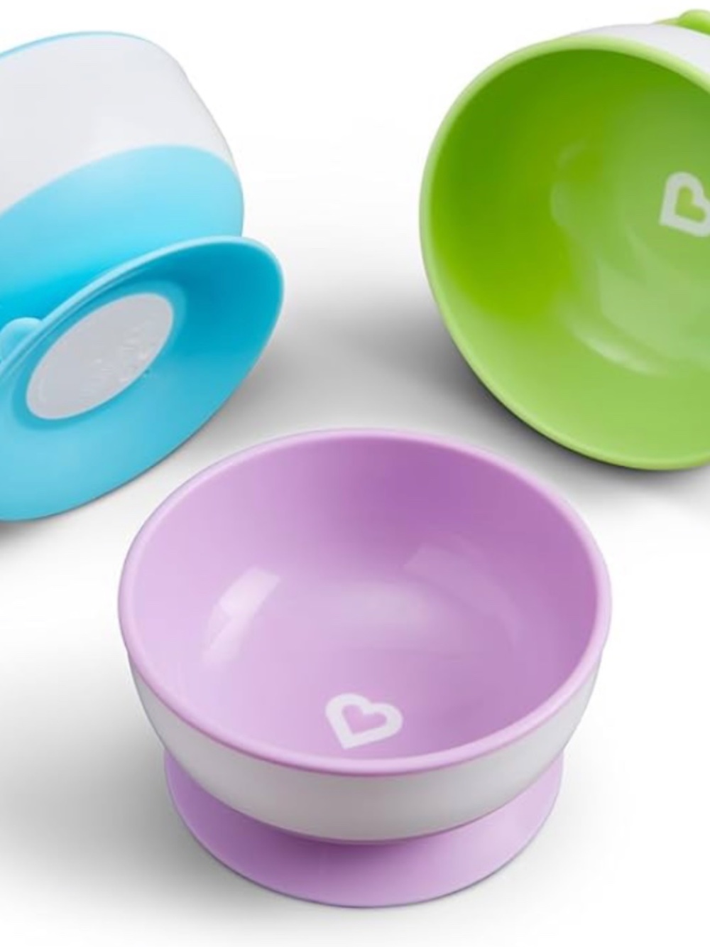 Munchkin Blue, Green & Purple Heart Snack Bowls